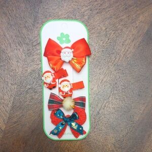 Christmas Santa Hair Clips Set of 5